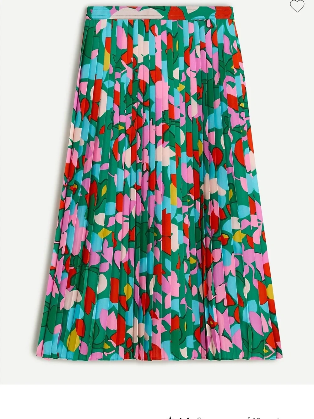 J. Crew Pleated Floral Midi Skirt in Green Multi - Picture 1 of 5